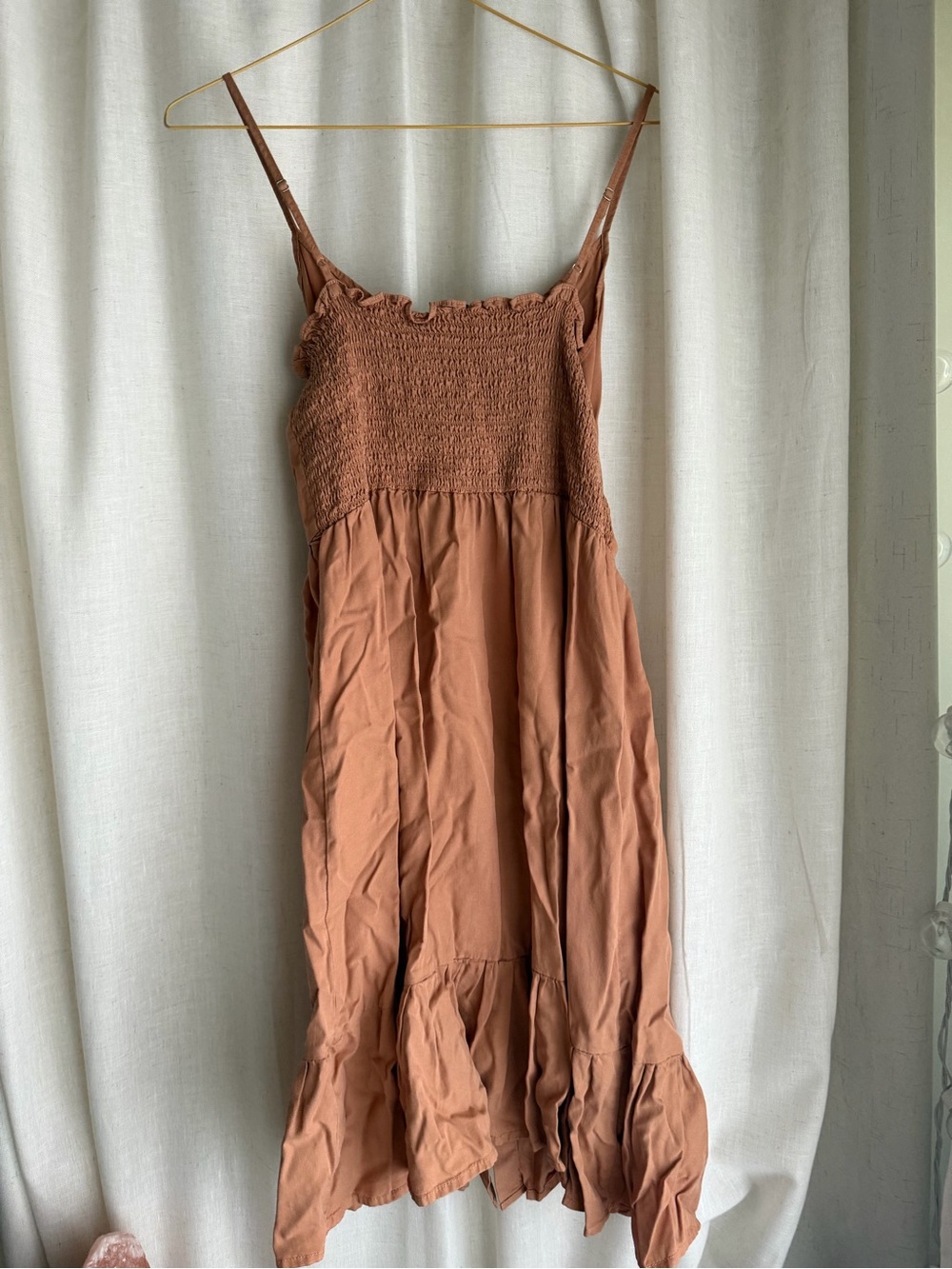 Love Tree Rust Button-Front Mini Sundress - Picture 3 of 4